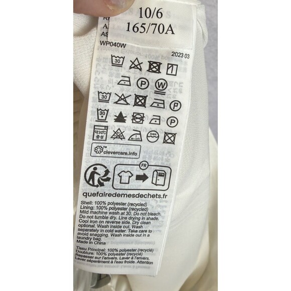 AllSaints Freda Satin Cargo Joggers 6 Ecru Pull On Elastic Waist 90s Y2K - Picture 15 of 16